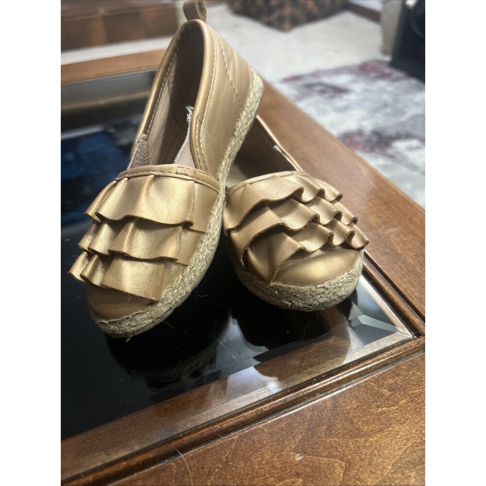 OshKosh B'Gosh Kids BELLE Girl's Size 9 Rose Gold Espadrille Flat Loafer